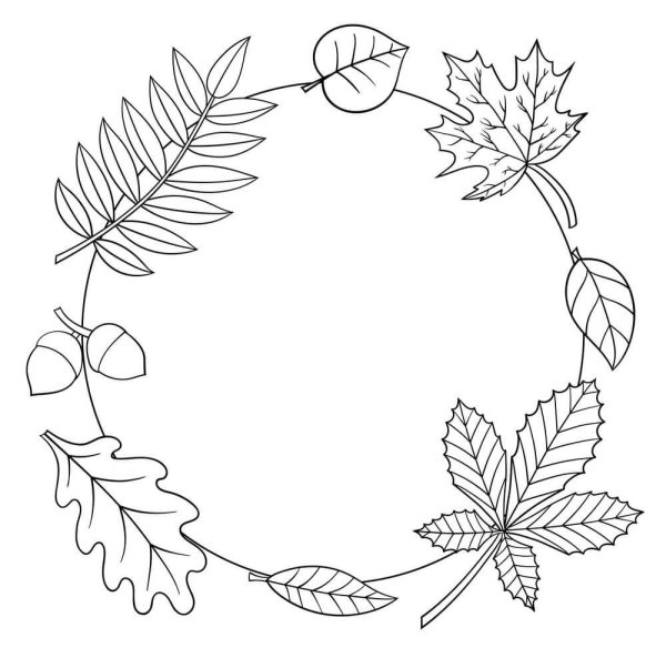 Осенняя рамка раскраска