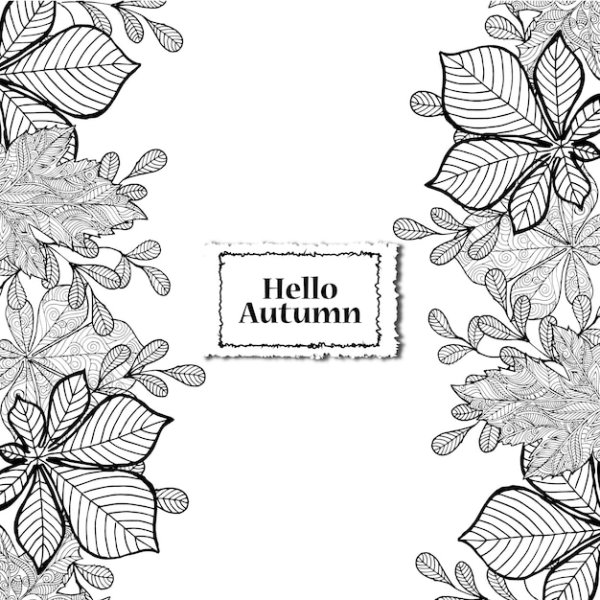 Рамка осень черно белая