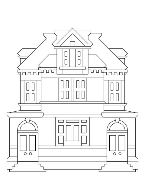 Раскраска здания архитектуры