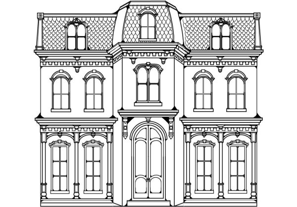 Стили архитектуры Модерн раскраска