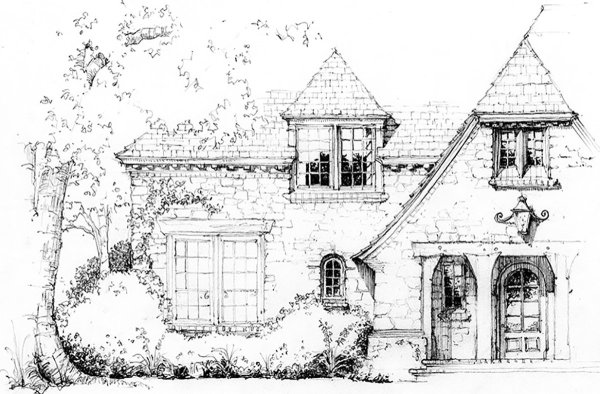 Дом архитектура карандашом