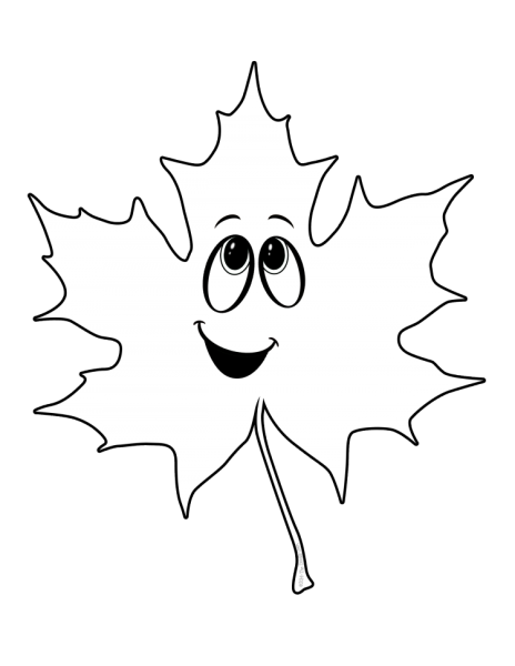 Кленовый лист раскраска для детей