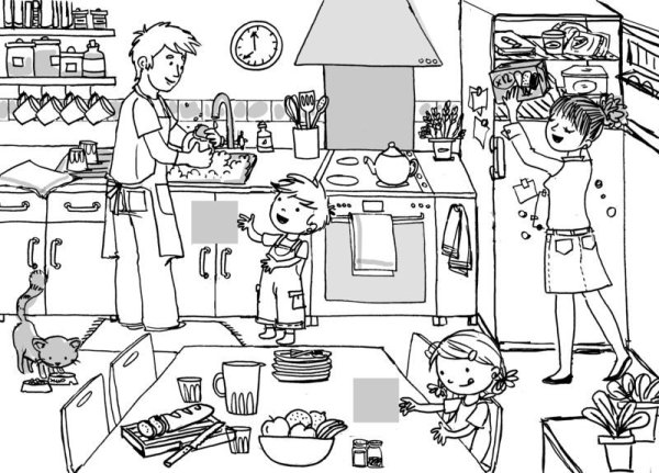 Раскраска дом и семья