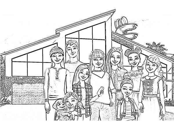 Раскраска Барби дом мечты