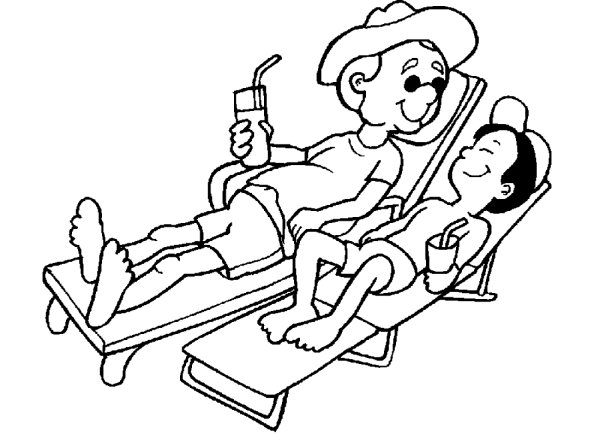 Раскраска дети отдыхают