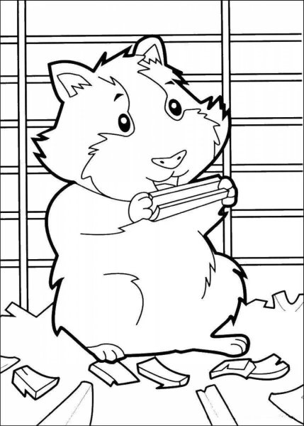 Раскраска хомяк в клетке