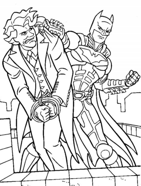Раскраска Бэтмен и Джокер