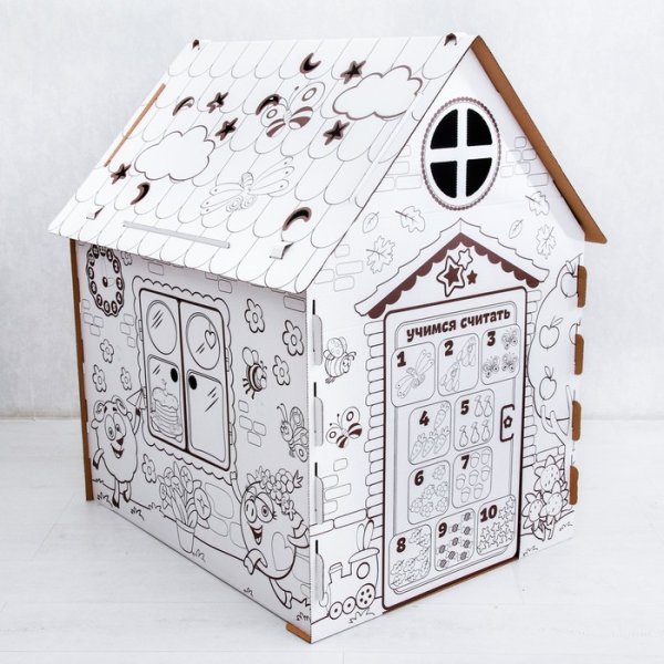 Дом из картона "дом-раскраска", Смешарики