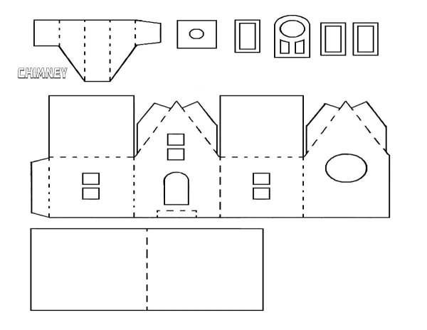 Детали домика для вырезания