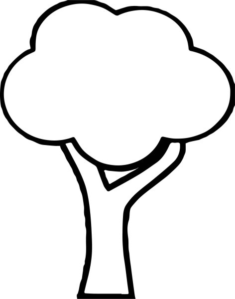 Дерево раскраска для малышей яблоня