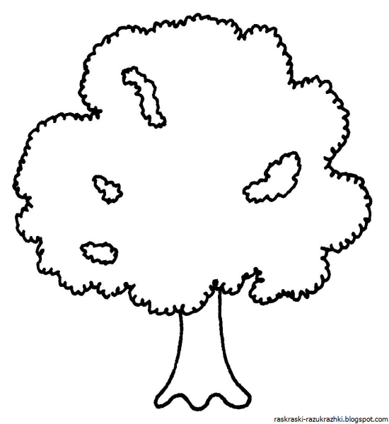 Дерево раскраска для малышей яблоня