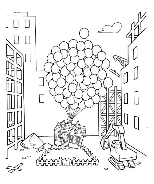 Раскраска мультик вверх