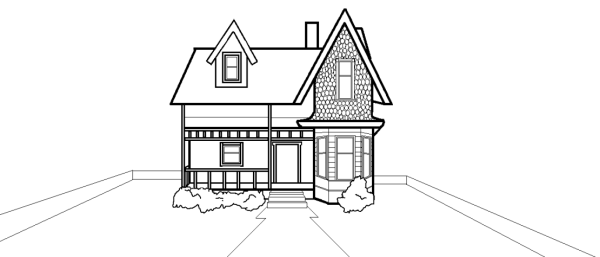 Дом раскраска из вверх