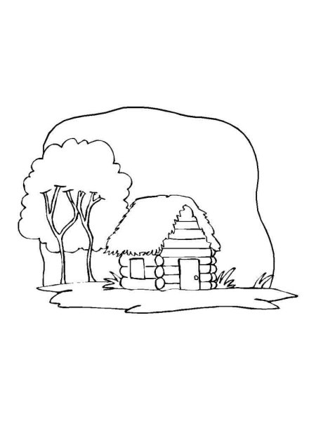 Раскраска Лесной домик