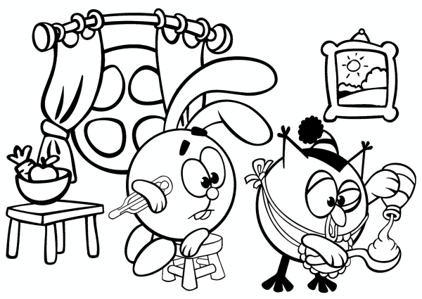 Совунья из смешариков раскраска