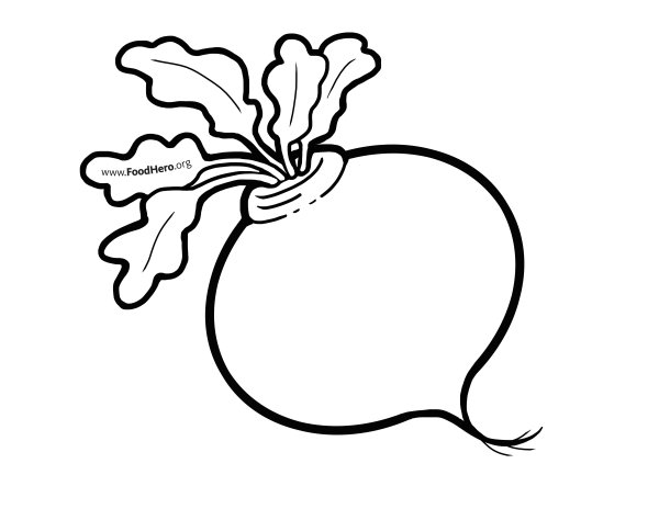 Редиска раскраска для детей
