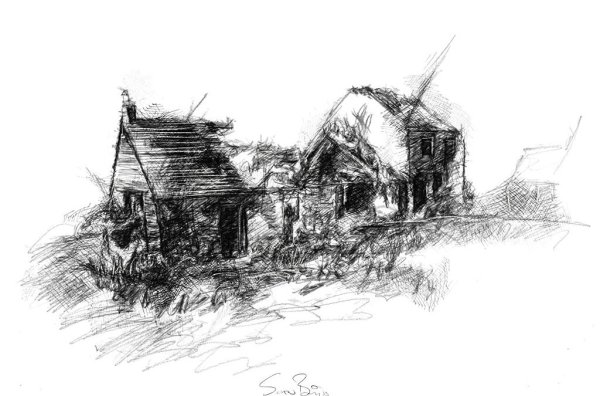 Разваленный дом рисунок