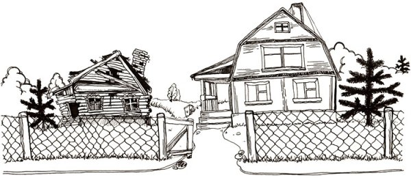 Раскраска разваленный дом