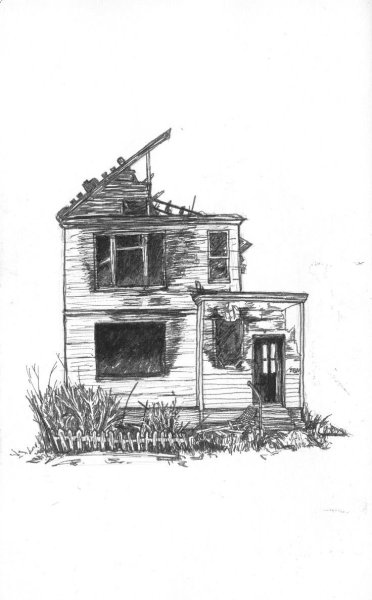 Нарисовать разрушенный дом