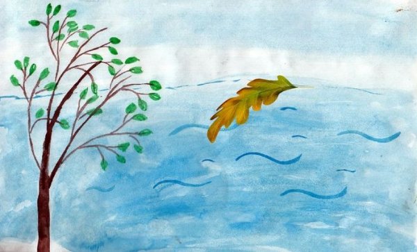 Иллюстрация к стиху Лермонтова листок