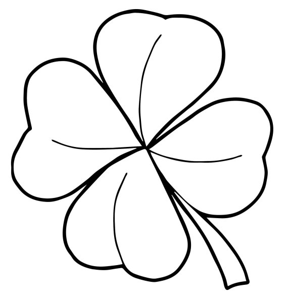 Клевер четырехлистник контур