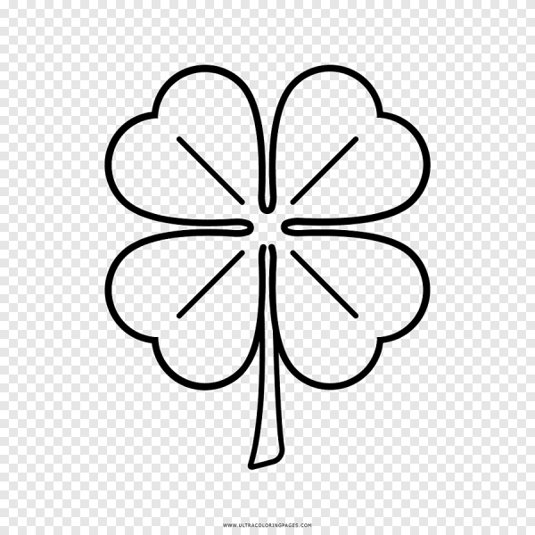 Четырехлистный Клевер вектор контур