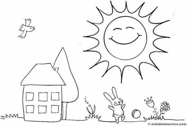 Раскраска Солнечный день