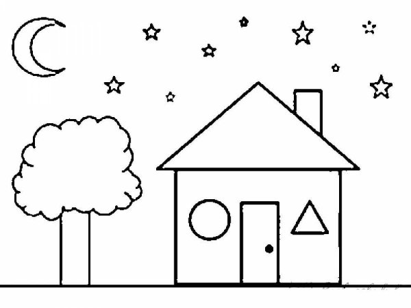 Домик раскраска для детей
