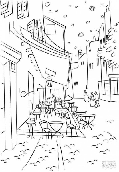 Городской пейзаж раскраска