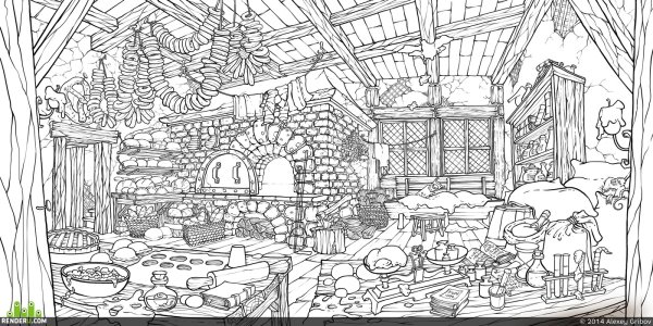 Раскраска антистресс комната