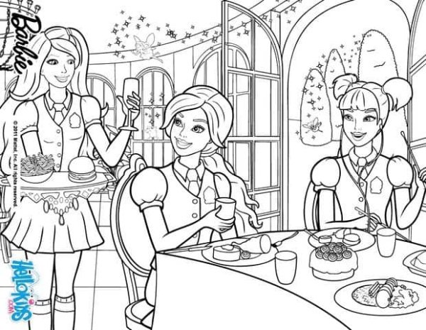 Раскраска Барби Академия принцесс