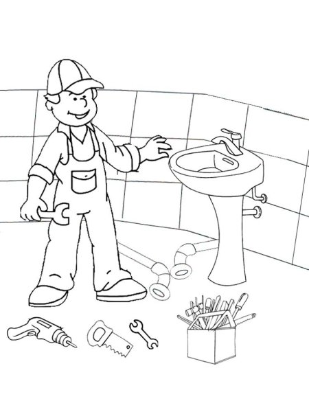 Раскраска сантехник