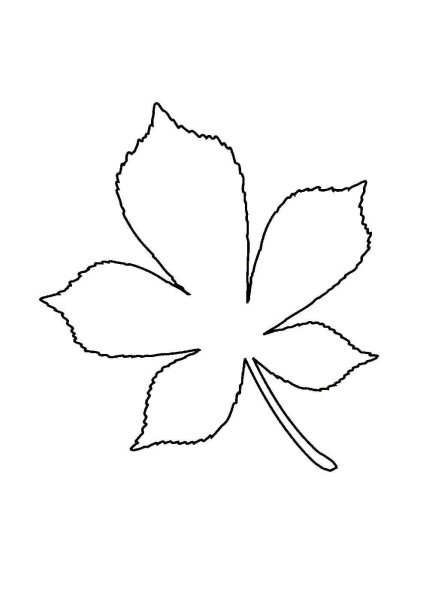 Каштановый лист трафарет