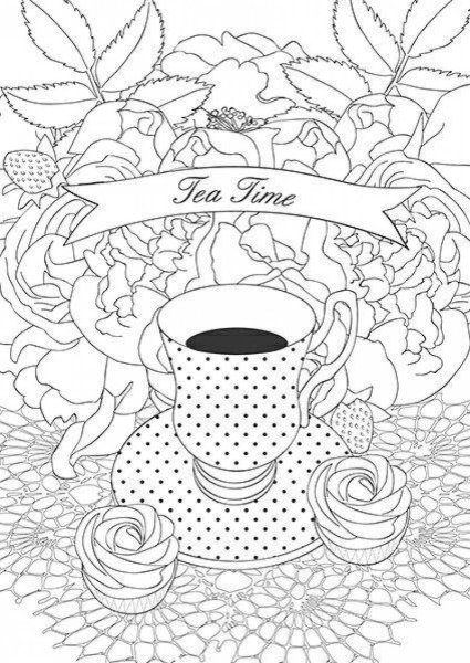 Раскраска антистресс чай