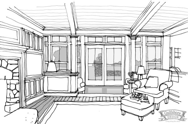 Эскиз интерьера окна