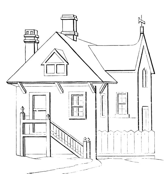 Дом раскраска