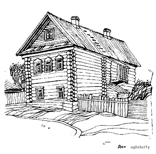 Рисунок русской избы