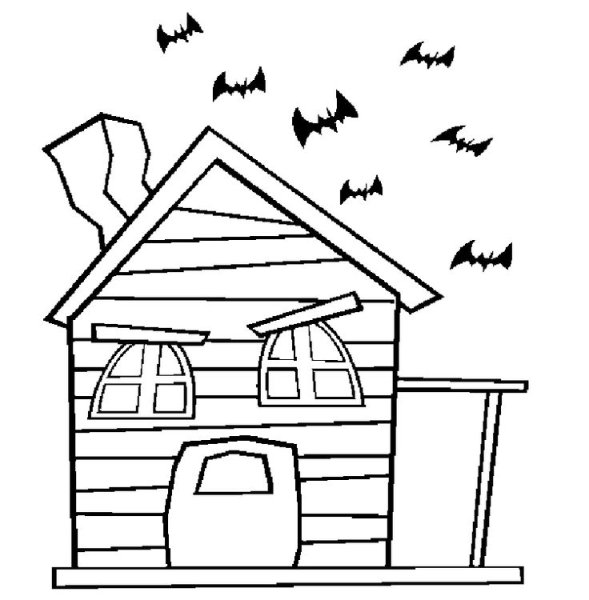 Дом с крышей раскраска