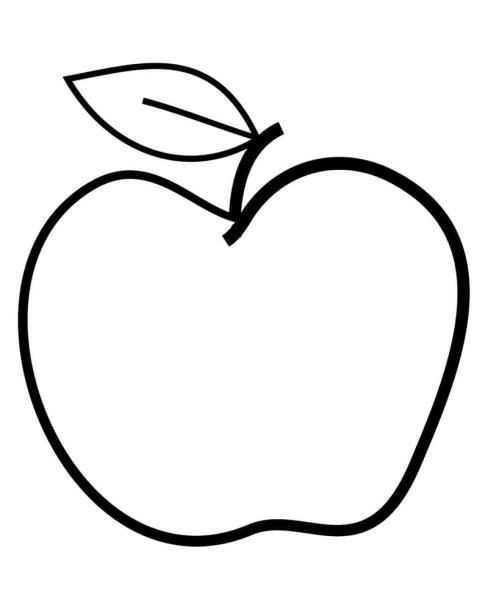Яблоко раскраска для детей