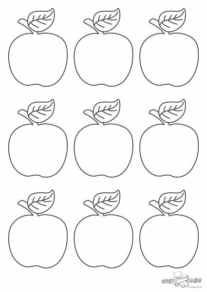 Яблоко раскраска для детей