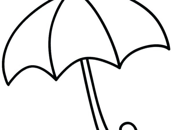 Зонтик раскраска для детей 3-4 лет