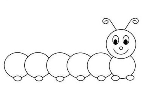 Гусеница раскраска для детей