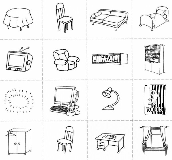 Мебель задания для детей