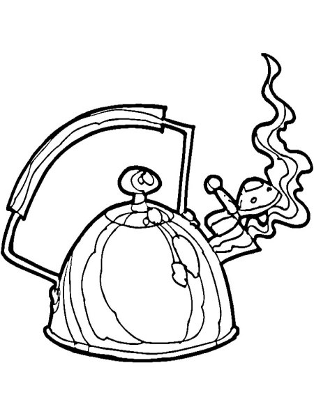 Чайник раскраска для малышей