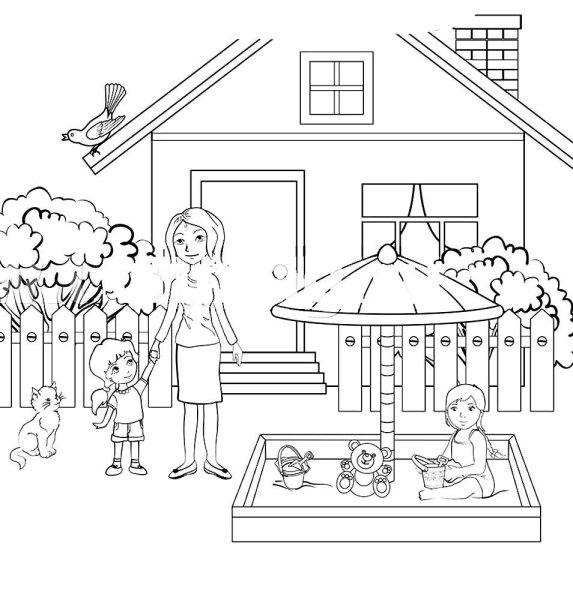 Раскраска. В детском саду