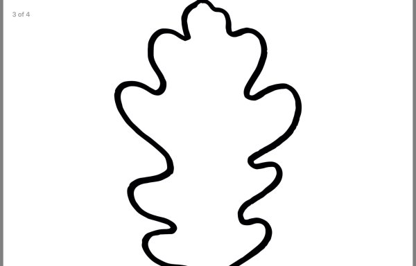 Дубовый лист контур