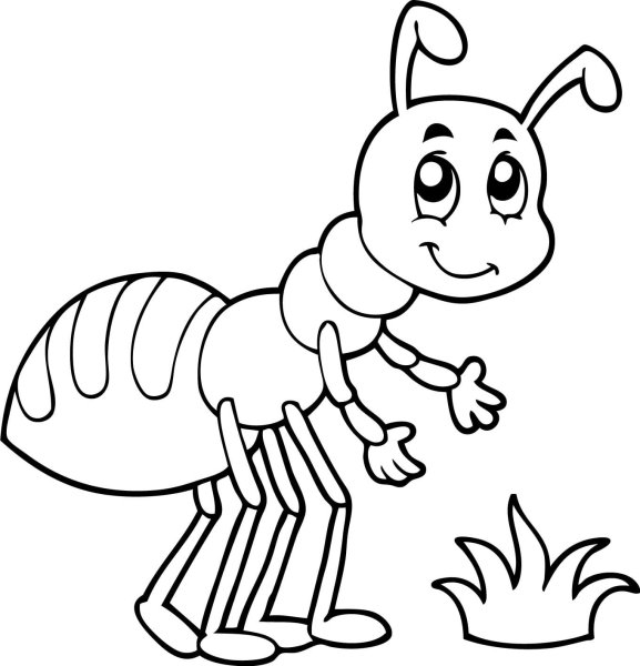 Муравей раскраска для детей 4-5 лет