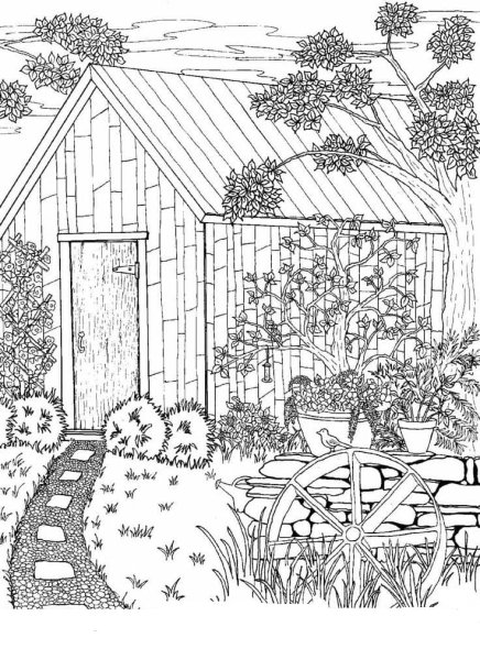 Сады. Раскраска