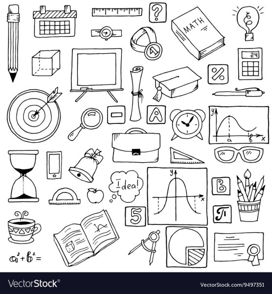 Черно белые школьные принадлежности