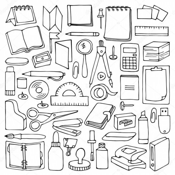 Офисные принадлежности скетч